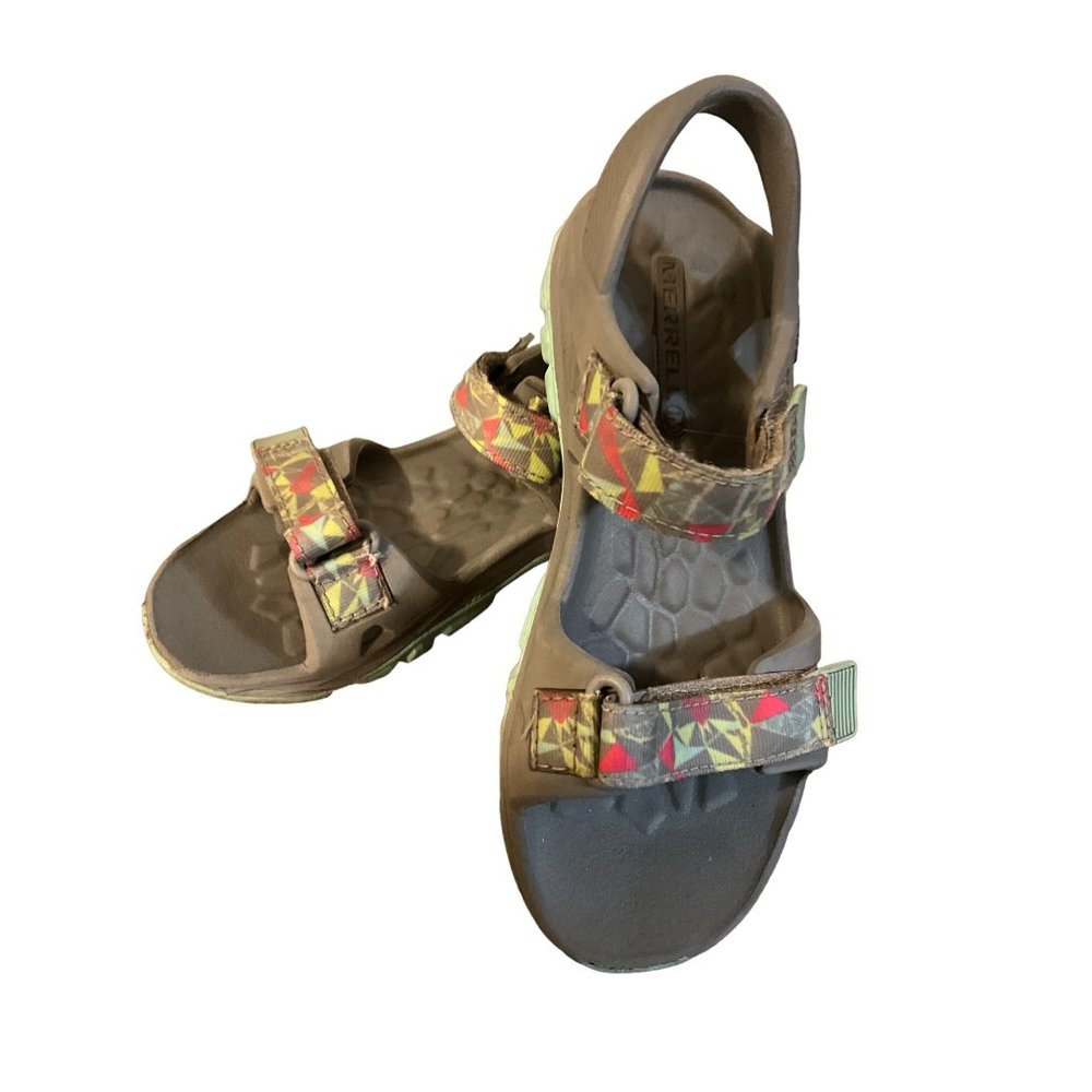 Kids Merrell Sandals sizeโ 1 Gray/ light green/pink